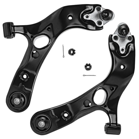 Toyota RAV4 Front End 10pc Suspension Kit 2006 2018 Beefed Up Replacement With Front Lower Control Arms And Ball Joints Sway Bars Tie Rod Ends And Rack Boots For A Smooth Punchy Ride, black steel control arms