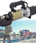 TBLOTYD 1800W Electric Hydraulic Rebar Cutter Cuts Steel Rods In Seconds With Cr12MoV Blades Includes Carry Case For Easy Transport And Efficient Construction Work On Site For Professionals Who Need Power, close-up view of cutting head.