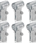 Six Pack End Rail T Clamps For 1-3/8 Inch OD Pipe Heavy Duty Galvanized Steel Fence Connectors With Bolts And Nuts Included