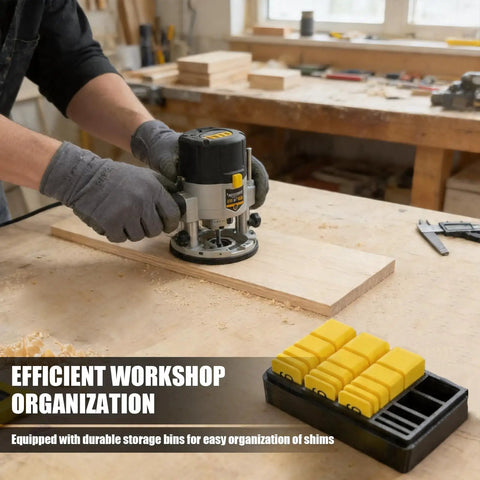 20 Piece Premium Woodworking Setup Blocks Set With Storage Case Woodshop Ready Pro Grade Precision Spacer Gauge Blocks For Table Saw And Router Accurate Measurements And Tight Fits Durable Carpentry Tools For Fast Reliable Setup, router setup on bench