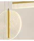 Modern Minimalist Three-Stage Creative Pendant Light Dining Table Indoor Living Room Bar Golden/Black LED Light with circular design.
