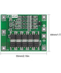 Heavy Duty 2 Pack 4S 40A 16.8V Lithium Battery BMS Protection Board showing circuit layout and dimensions on a green PCB.