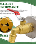 55 Gallon Drum Spigot With EPDM Gasket For Oil Water Rain Barrels, Heavy Duty Brass And Stainless Steel 304 Valve Kit, Easy Install, Three Quarter Inch NPT Inlet, Direct Thread Stainless Adapter Included, Durable Seal; brass valve close-up