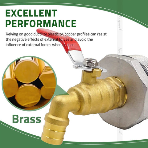 55 Gallon Drum Spigot With EPDM Gasket For Oil Water Rain Barrels, Heavy Duty Brass And Stainless Steel 304 Valve Kit, Easy Install, Three Quarter Inch NPT Inlet, Direct Thread Stainless Adapter Included, Durable Seal; brass valve close-up