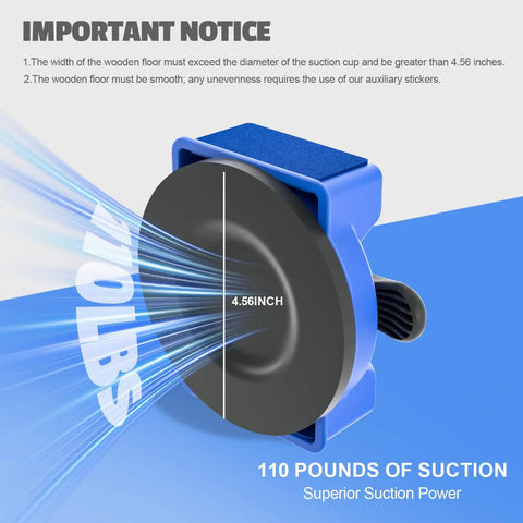 Dual-Side Floor Gap Fixer Tool Set With Vacuum Suction highlighting 4.56-inch suction cup power.