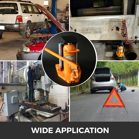 Heavy Duty Workhorse Hydraulic Toe Jack Lift with wide applications in auto repair, industrial maintenance, and roadside emergencies.