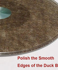 Close-up of Rotating Lazy Susan Glass Turntable for Dining Tables with aluminum base, showcasing smooth edges, 90cm size.