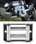 Beefy Heavy Duty Winch Roller Fairlead Galvanized To Fit 110mm showing mounted on vehicle and standalone view