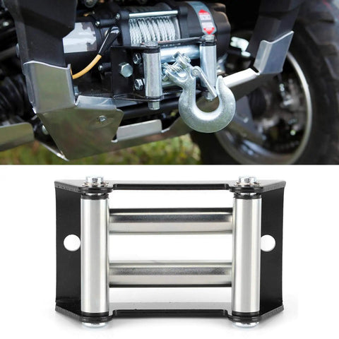 Universal Winch Roller Fairlead Cable Guide For Mounting Wire And Rail Holders, Smooth Guide Performance, 4.3 Inch Mounting Hole Pattern, Heavy Duty Off Road Winch Accessory, Easy Install And Secure Fit on winch cable