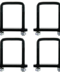 4 Pack Square U Bolts For Trailers And Trucks Durable Galvanized Steel Clamp Set For 3 Inch Wide Leaf Springs Corrosion Resistant Black Finish Heavy Duty Secure Fit