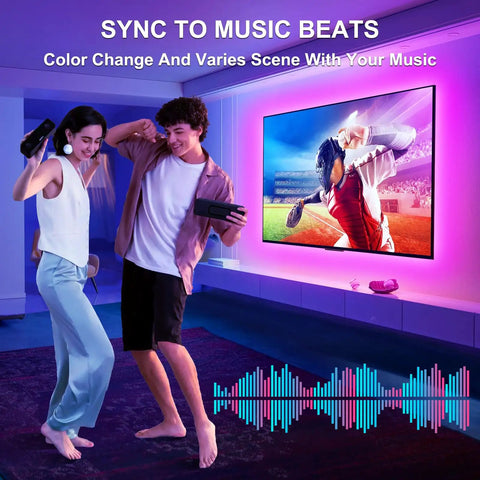 Super Cool Rgb Led Backlight Strip For Your Tv Syncs To Music With Bluetooth App And Remote 16 Million Colors USB Powered