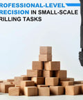 Professional Micro Drill Bit Set With Pin Vise Hand Drill precision on wooden blocks for small-scale drilling tasks.