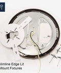 Back of 15 Inch LED Edge Lit Flush Mount Ceiling Light With Dope Color Temperature Switch Dimmable Bronze Cast Aluminum