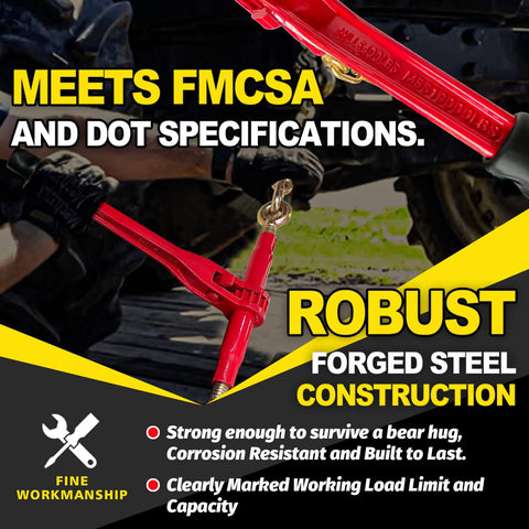 Heavy Duty Ratchet Chain Binders Five Sixteenth Inch To Three Eighth Inch, shown in a hand highlighting forged steel strength