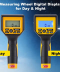 Sleek Digital Readout Distance Measuring Wheel With Heavy Duty Steel Roller And Crisp Backlit Display for Day & Night use.
