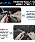 Two-step installation guide for Vehicle MOLLE Panel Back Seat Organizer For Trucks And Boats Mount Rack With Fire Extinguisher Quick Mount Hook And Loop Fasteners Elastic Rope Adjustable Versatile Panel For Secure Gear And Easy Access.
