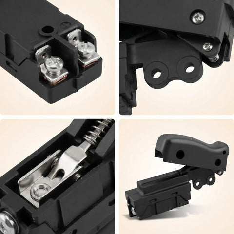Overhang Miter Saw Trigger Switch Replacement With Large Button For Heavy Duty Power Tools Durable On Off Switch Replaces 15360900 And 60605600 Fits DW706 DW708 DW744 DW712 DW715 DW716 DW717 DW718 DWS780 showing close-up of button and components