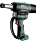 Top Shelf Professional Cordless Rivet Nut Gun Featuring Auto Reverse Mechanism And Adjustable Force Control For M10 Aluminum M8 Steel Fastening Tool Body Only In Box side angle view