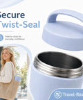 Portable Breastmilk Cooler Bag Featuring Double Walled Stainless Steel Insulation Keeps Mamma Juice Chilled Under Fifty Nine Degrees For Twenty Four Hours Includes Dual Eleven Ounce Bottles Zero Fuss Perfect For Daycare Commutes And Mom Life with secure twist-seal lid.