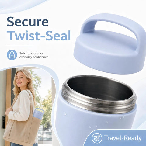 Portable Breastmilk Cooler Bag Featuring Double Walled Stainless Steel Insulation Keeps Mamma Juice Chilled Under Fifty Nine Degrees For Twenty Four Hours Includes Dual Eleven Ounce Bottles Zero Fuss Perfect For Daycare Commutes And Mom Life with secure twist-seal lid.