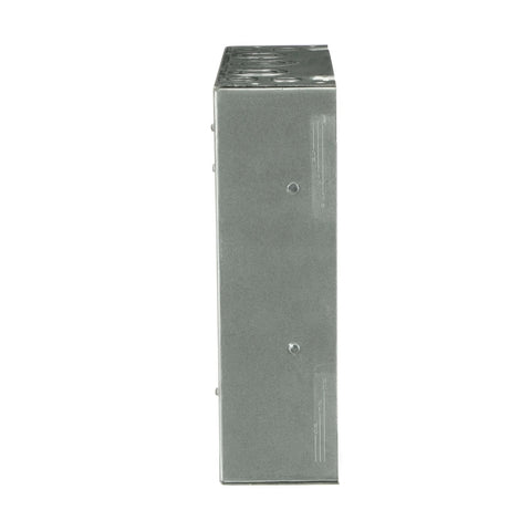 Side view of 125A Convertible Load Center TLM612FCUDP Main Lug 6 Spaces 12 Circuits 120/240V AC NEMA 1 Galvanized Enclosure