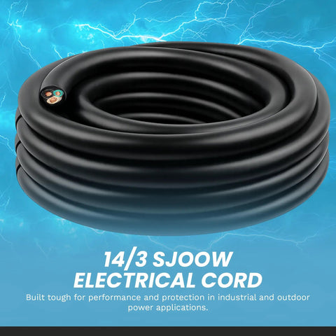 14 3 Wire SJOOW Bulk Electrical Cable Heavy Duty Outdoor Extension Cord For Generator And HVAC 15A 300V Water And Oil Resistant
