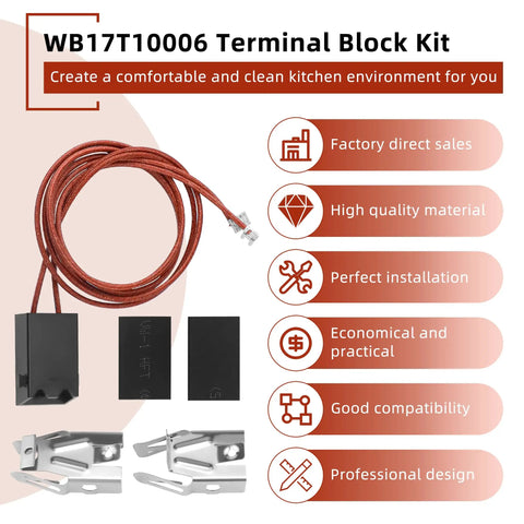 Range Surface Burner Terminal Block Kit With Plug Connector Elements Pack Of 4 No Fuss Replacement For GE Hotpoint Kenmore Stoves Keeps Burners Heating Right And Safe MIFLUS Compatible, coiled wire and metal clips