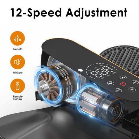 Under Desk Elliptical Machine 12-speed adjustment and motor features, LCD details visible, for Office and Seniors Electric Leg Workout