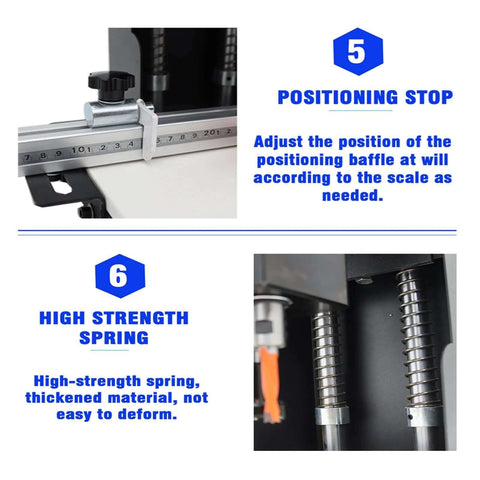 BEILOCKERY hinge drilling machine (110V, 1100W) with ruler guide and clamp for cabinet and wardrobe doors.