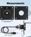 IP67 Waterproof Pass Through Power Port Mount For RVs And Marine Installations, measurements of wall plug kit with 5.5x2.1mm DC connector