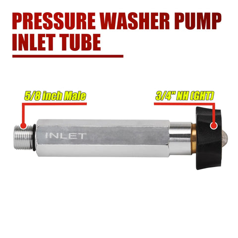 Pressure Washer Pump Inlet Tube Replacement For 201496GS And 190632GS with measurements visible