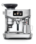 Front view of Oracle Jet Espresso Machine With Precise Temperature Right Bean Dosing And Microfoam For Latte Art Four Keys Formula.
