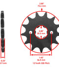Drive Chain And Sprocket Kit For Honda TRX300EX TRX300X 1993 2009 13 Tooth Front Sprocket Dimensions