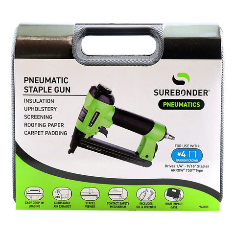 Heavy Duty Pneumatic Staple Gun For Upholstery And Woodworking With Easy Trigger Compatible With T50 And 4 Staples boxed