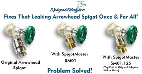 Comparison of Arrowhead spigot setups with Vacuum Breaker Adapter For Hose Bib Converts Anti Siphon Spigot To Normal Garden Hose Connection