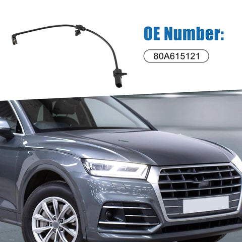 Rear brake pad wear sensor cable for Audi Q5 2018, OE 80A615121, black plastic.