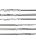 Left And Right Handed One Eighth Inch Cable Swage Lag Screws T316 Stainless Deck Railing Hardware for Wood Posts, 6 pack