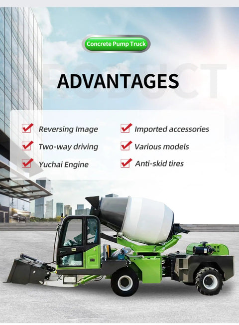 Badass Heavy Duty Self Loading Concrete Mixer Truck Designed For Continuous Commercial Concrete Supply And Smooth Daily Worksite Operations with Yuchai Engine.