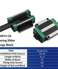 HGW15 500mm Linear Guide Rail Kit With Two HGW15CA Flange Carriages For CNC Machines A Solid Pro Grade Square Rail System For Smooth Precise Linear Motion Easy To Assemble And Fully Interchangeable With Other HGW Kits. HGW15CA flange block slider