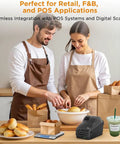 Direct Thermal Label Printer 2 Inch Wide For Barcode Stickers And QR Codes Drop Dead Easy Setup For Retail Pos And Warehouse in a bakery setting.