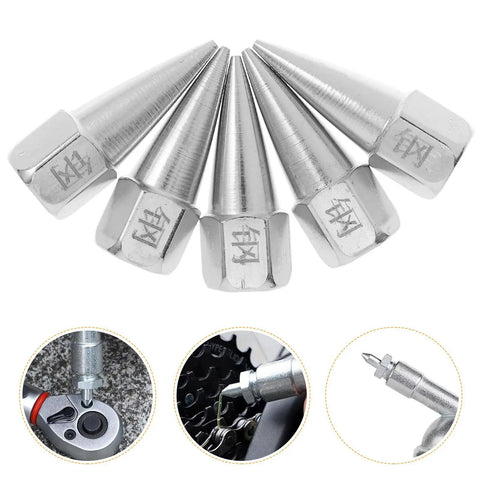 Five-Piece Steel Grease Nozzle Replacement Tips Kit For Equipment And Machinery, close-up view of steel nozzles for grease sprayer