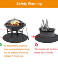 47 Inch Three Layer Fireproof Mat For Outdoor Fire Pit And Grill Round Deck Protector under fire pits with safety warning