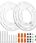 2 Pack Universal Light Fixture Mounting Brackets Rock Solid 4 Inch Round Steel Crossbars with screws and hardware for installation.