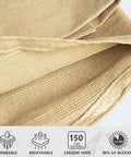 Close-up of Sand Yellow 12x15ft Sun Shade Sail fabric showing HDPE material with UV protection and permeability features.
