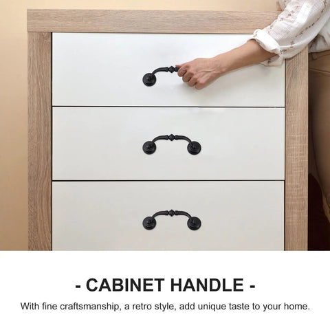 Four Pack European Style Antique Drawer Pulls Matte Black Wardrobe Handles on dresser cabinet