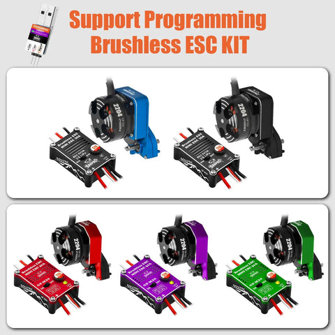 USB Linker ESC Programming Card For AM32 BL32 Brushless ESC Lets You Plug Into PC For Quick Tuning And Firmware Upgrades Compatible With Axial SCX24 1 24 RC Crawler The Go To Upgrade Tool For Custom Builds shown with various colored ESC kits