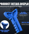 ANTPOWER 3-ton jack stand; close-up of blue ductile-iron top saddle with 10-level adjustment.