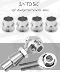 Three Quarters To Five Eighths High Misalignment Spacer For Rod Ends With Standard Ball Width Ideal Upgrade For Off Road Or Street Vehicles Providing Flexible Strong Linkage Between Differing Diameters, chrome spacers