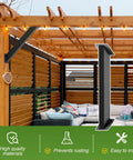 Outdoor gazebo with Four Pack Heavy Duty 45 Degree Angle Brackets For 4x4 Post Support Actual 3.15 Inch Square Size DIY Wood Beam Connector Kit.