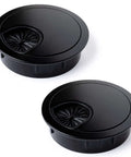 Metal Desk Grommet 2 Inch Pack Of 2 Flat Black Zinc Alloy Cable Hole Cover For Organizing Wires Through Computer Tables And Countertops